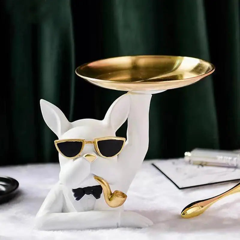 Frenchie Statue Decorative Table Tray