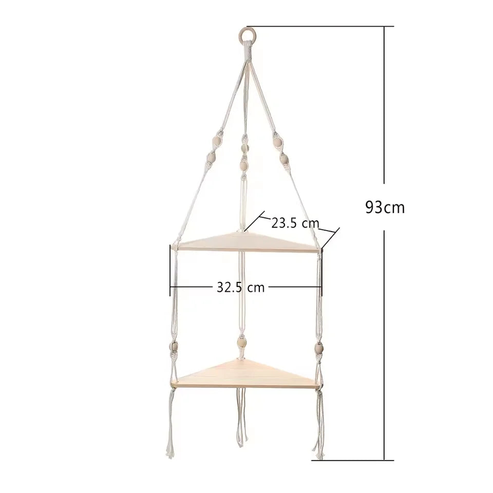 1-3 Tiered Boho Floating Wall Shelf