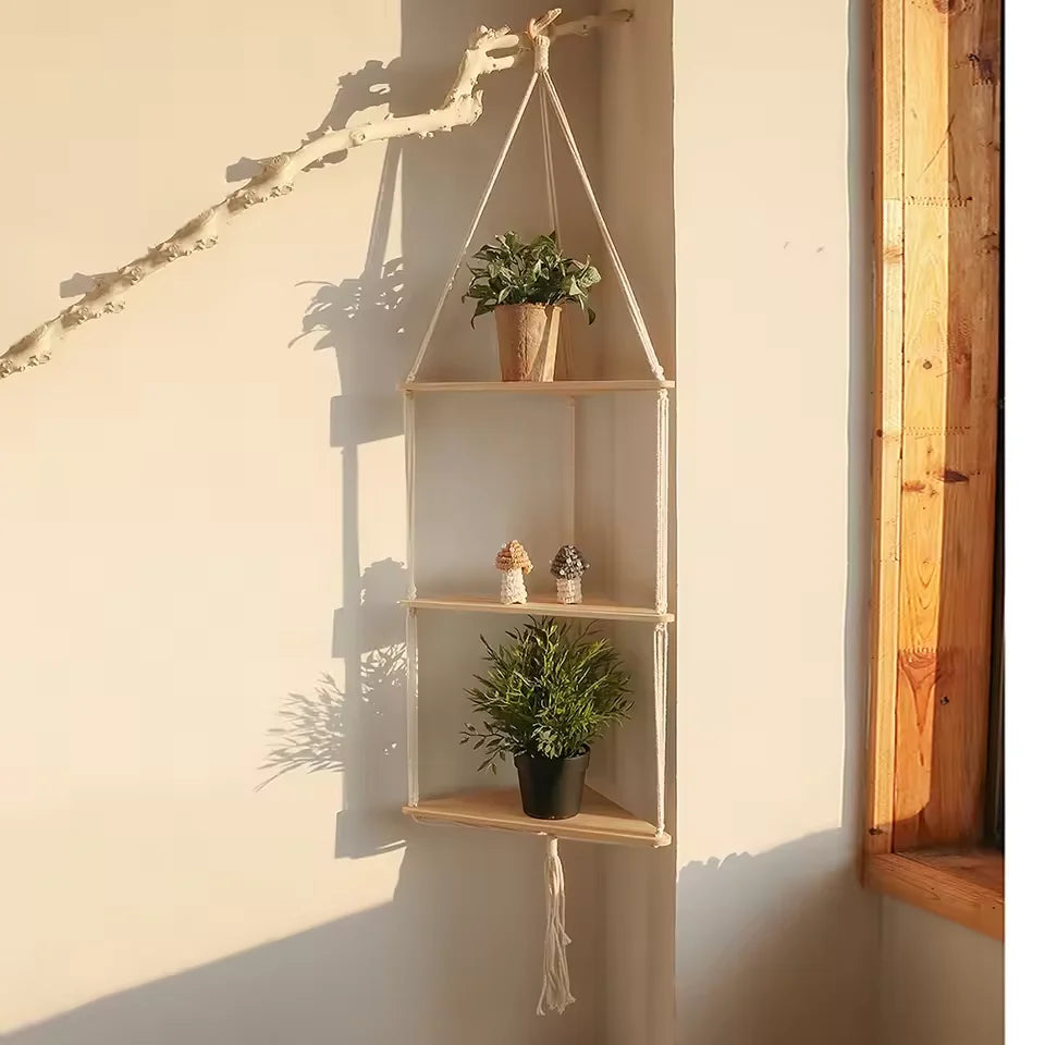 1-3 Tiered Boho Floating Wall Shelf