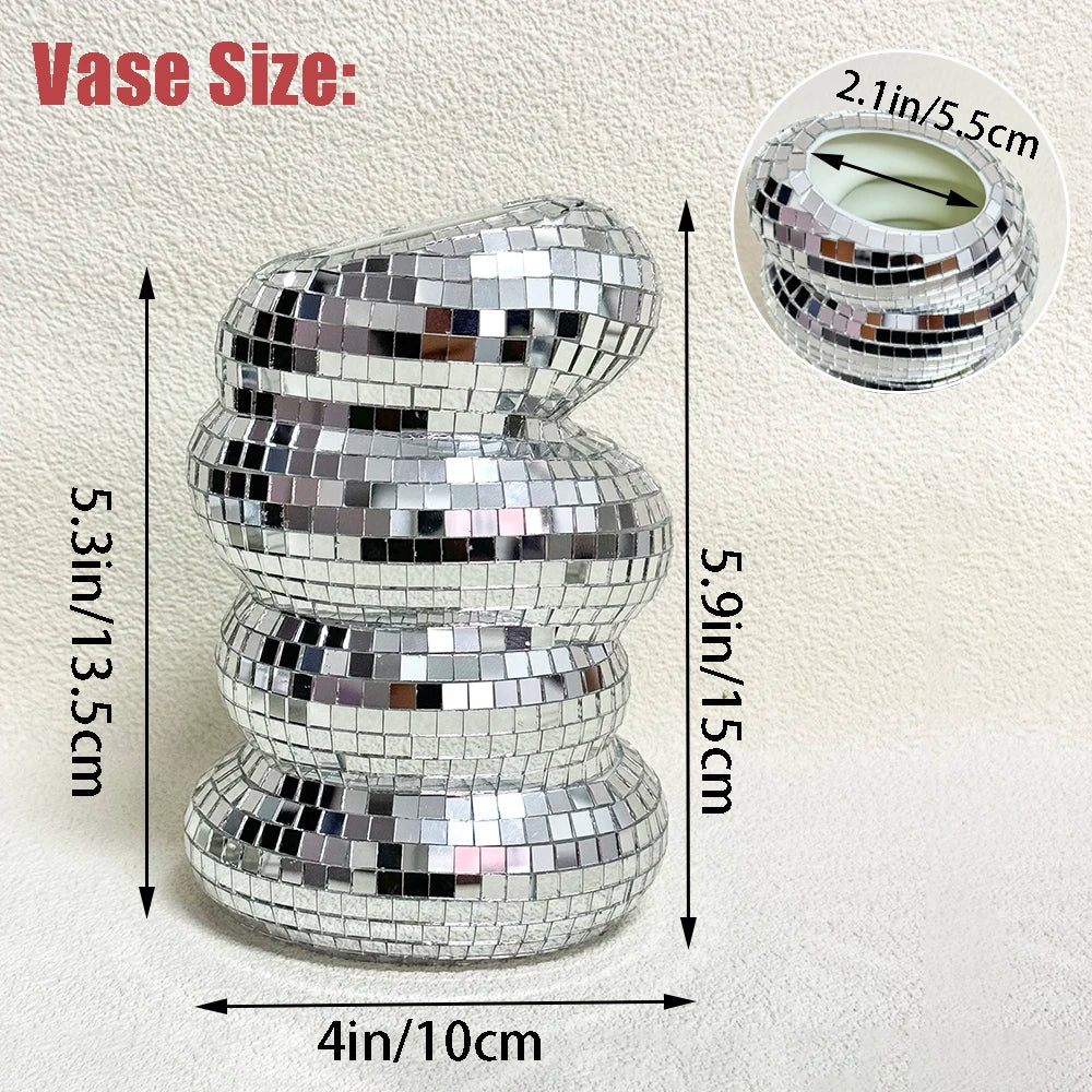 Disco Ball Spiral Vase