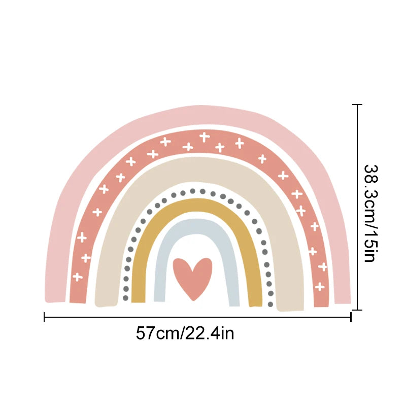 The Sweetest Rainbow Hearts Wall Decals