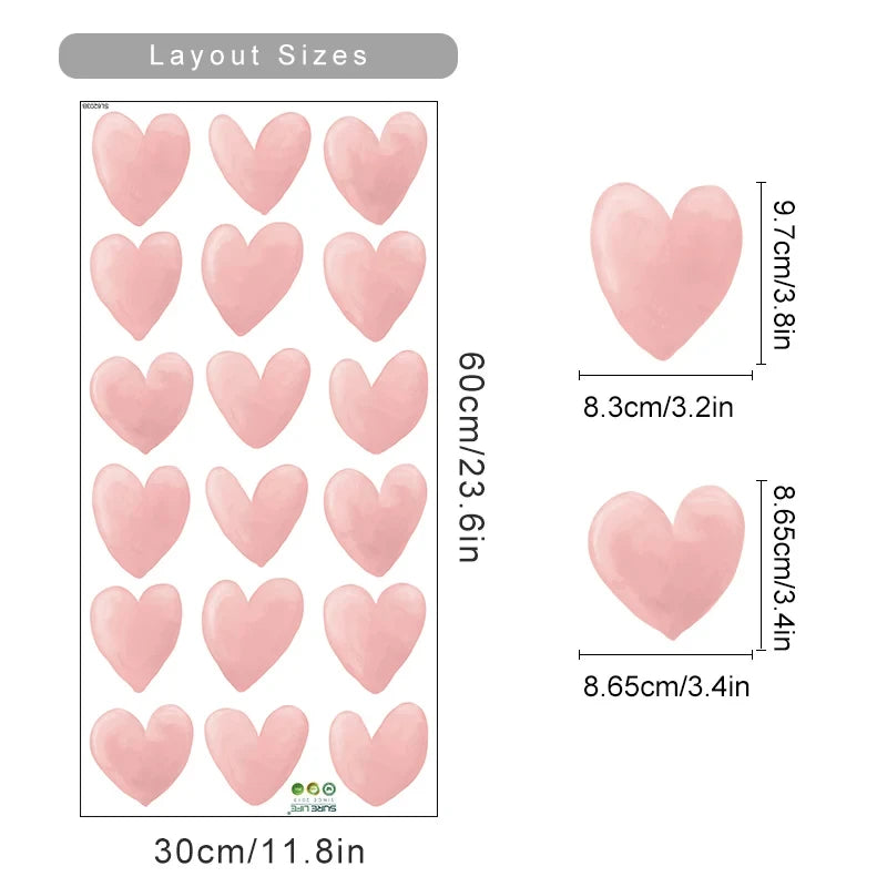 The Sweetest Rainbow Hearts Wall Decals