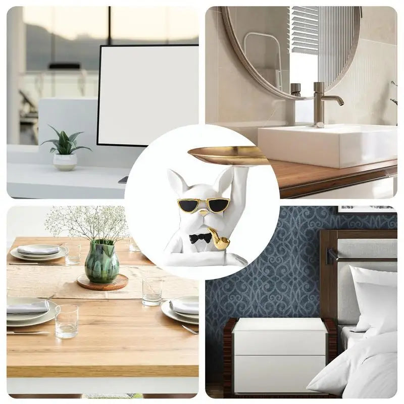 Frenchie Statue Decorative Table Tray