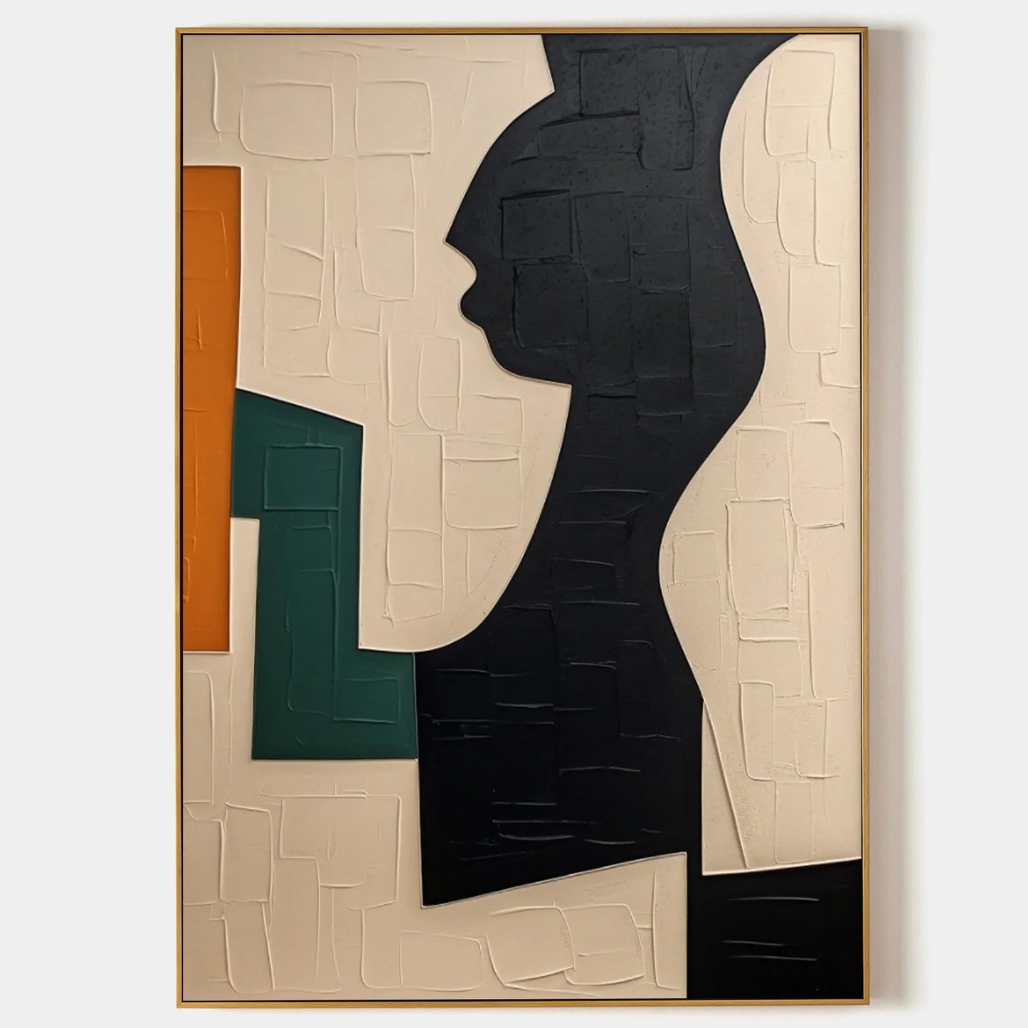 Abstract Dark Green Wabi Sabi Canvas