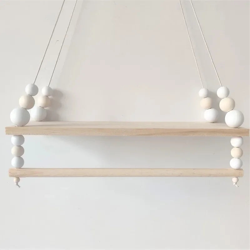 Beaded Macramé Decorative Wall Shelf