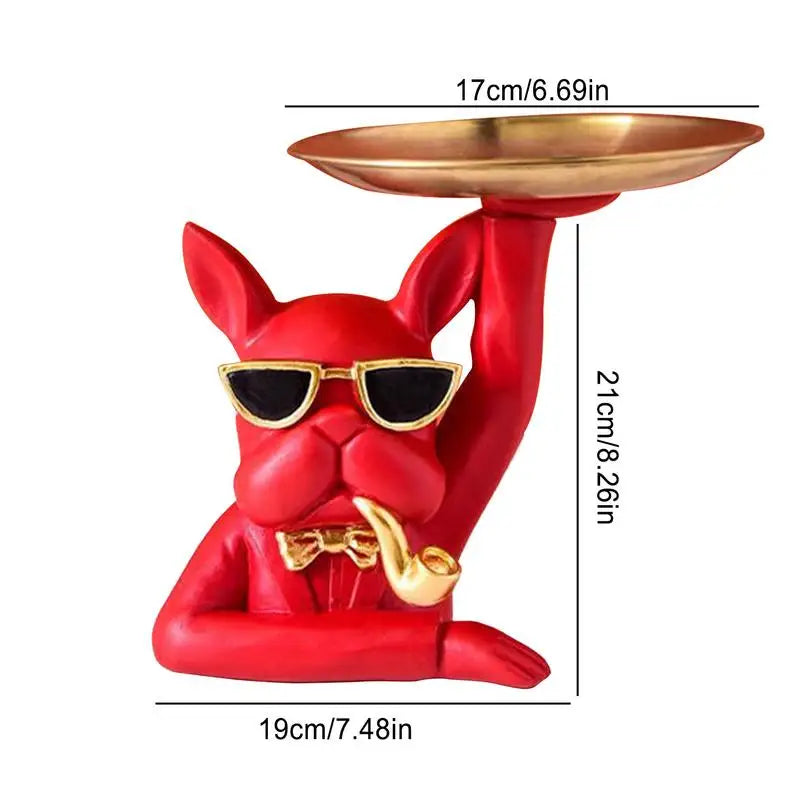 Frenchie Statue Decorative Table Tray