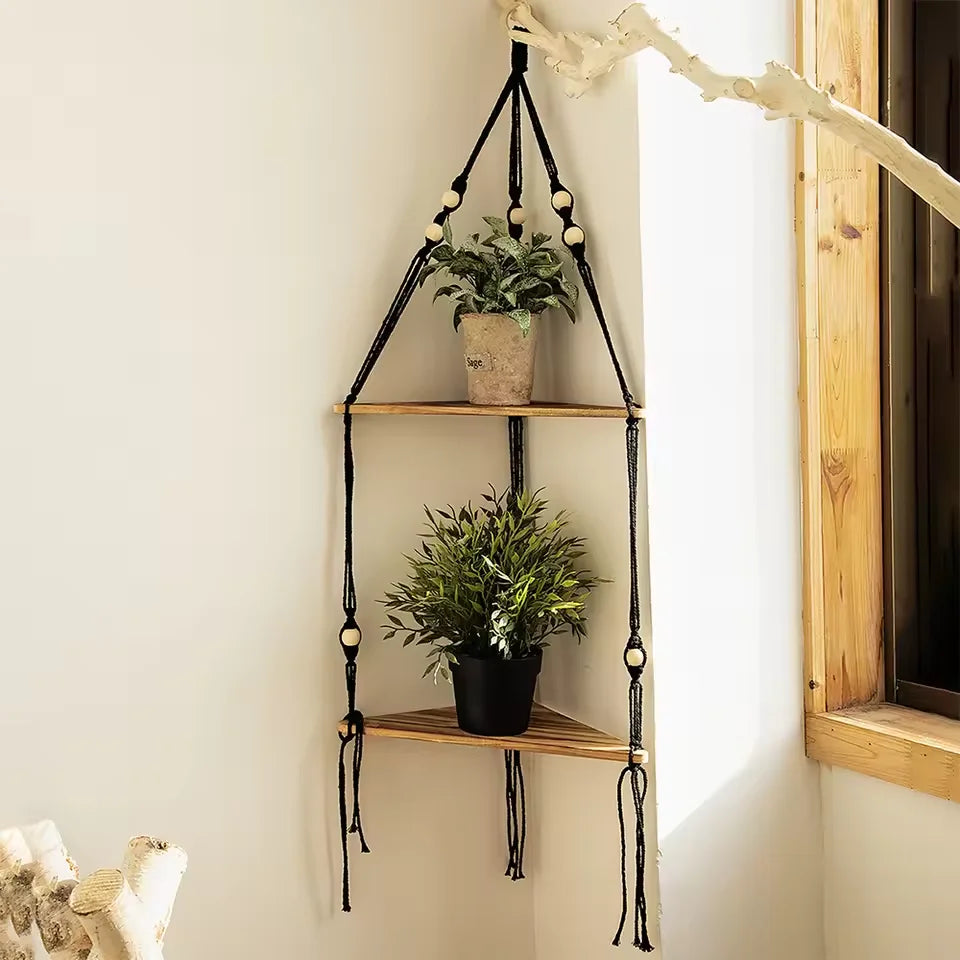 1-3 Tiered Boho Floating Wall Shelf