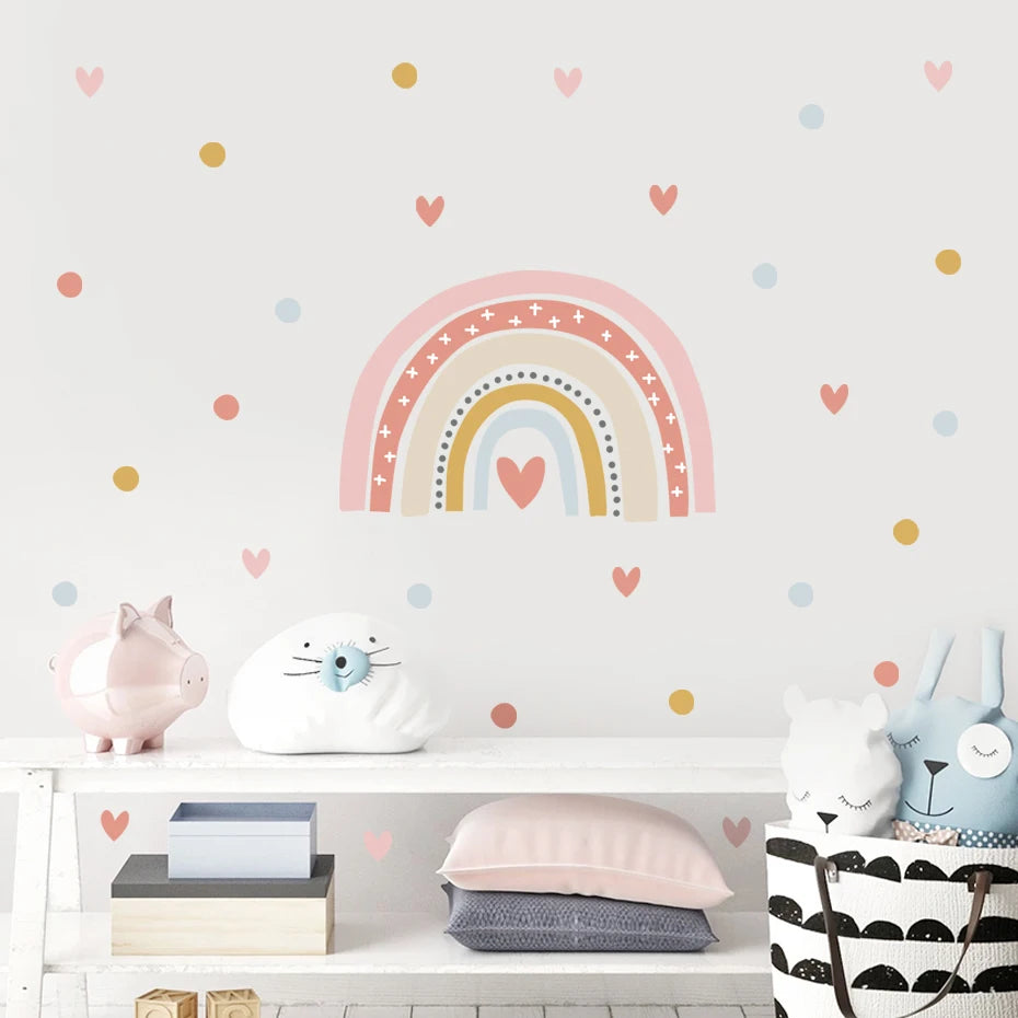 The Sweetest Rainbow Hearts Wall Decals