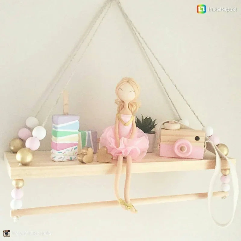 Beaded Macramé Decorative Wall Shelf