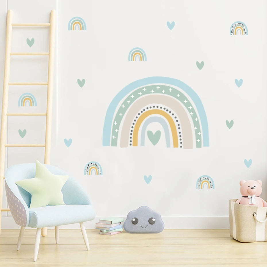 The Sweetest Rainbow Hearts Wall Decals