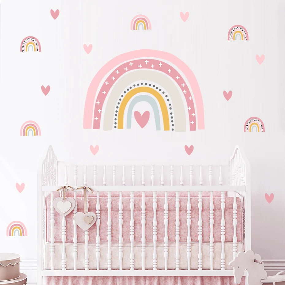 The Sweetest Rainbow Hearts Wall Decals