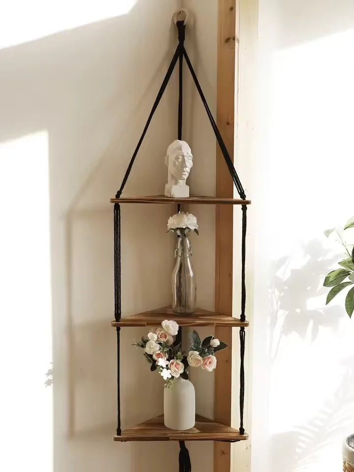 1-3 Tiered Boho Floating Wall Shelf