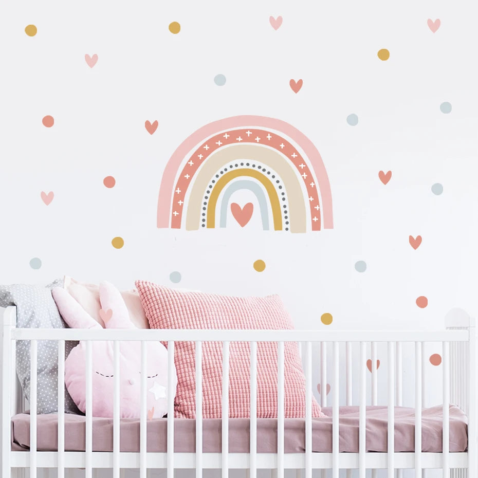 The Sweetest Rainbow Hearts Wall Decals