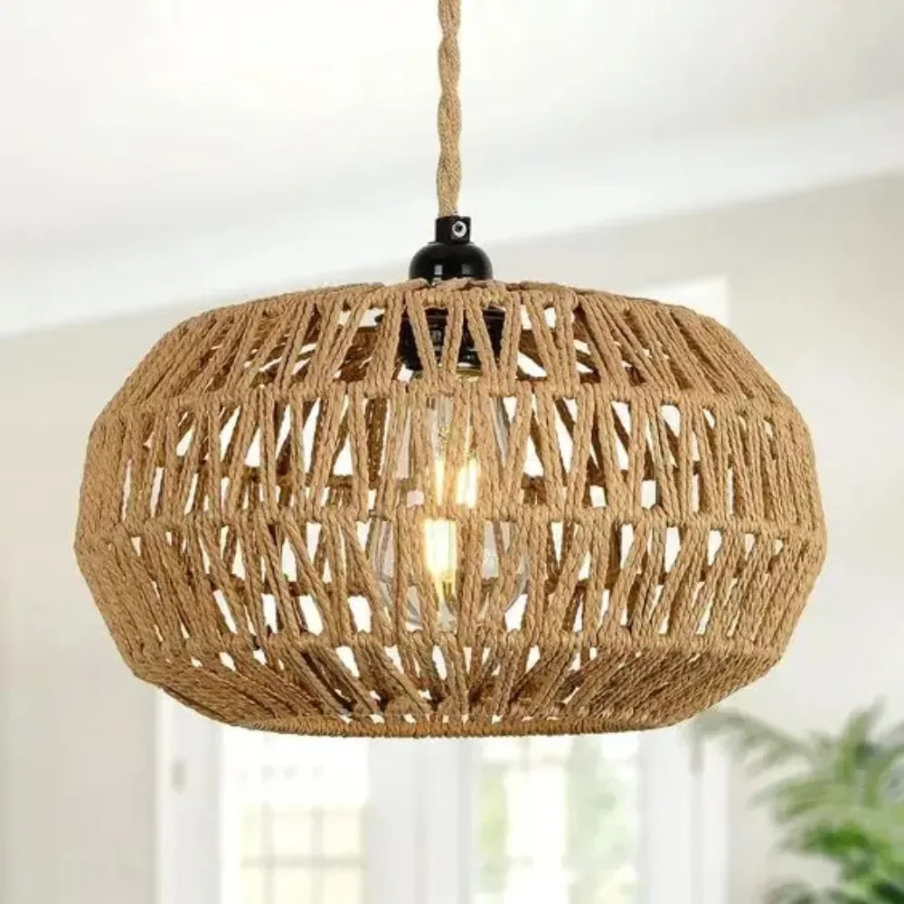 Vintage Hemp Lantern Chandelier