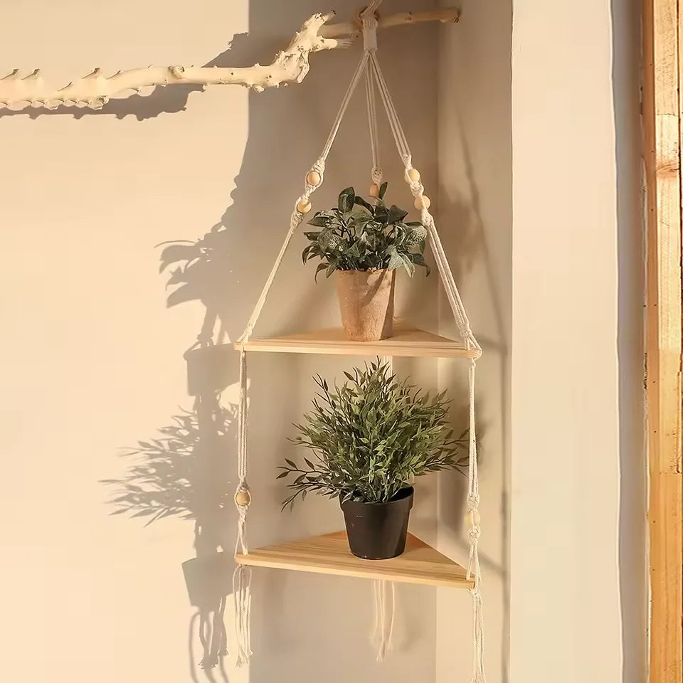 1-3 Tiered Boho Floating Wall Shelf
