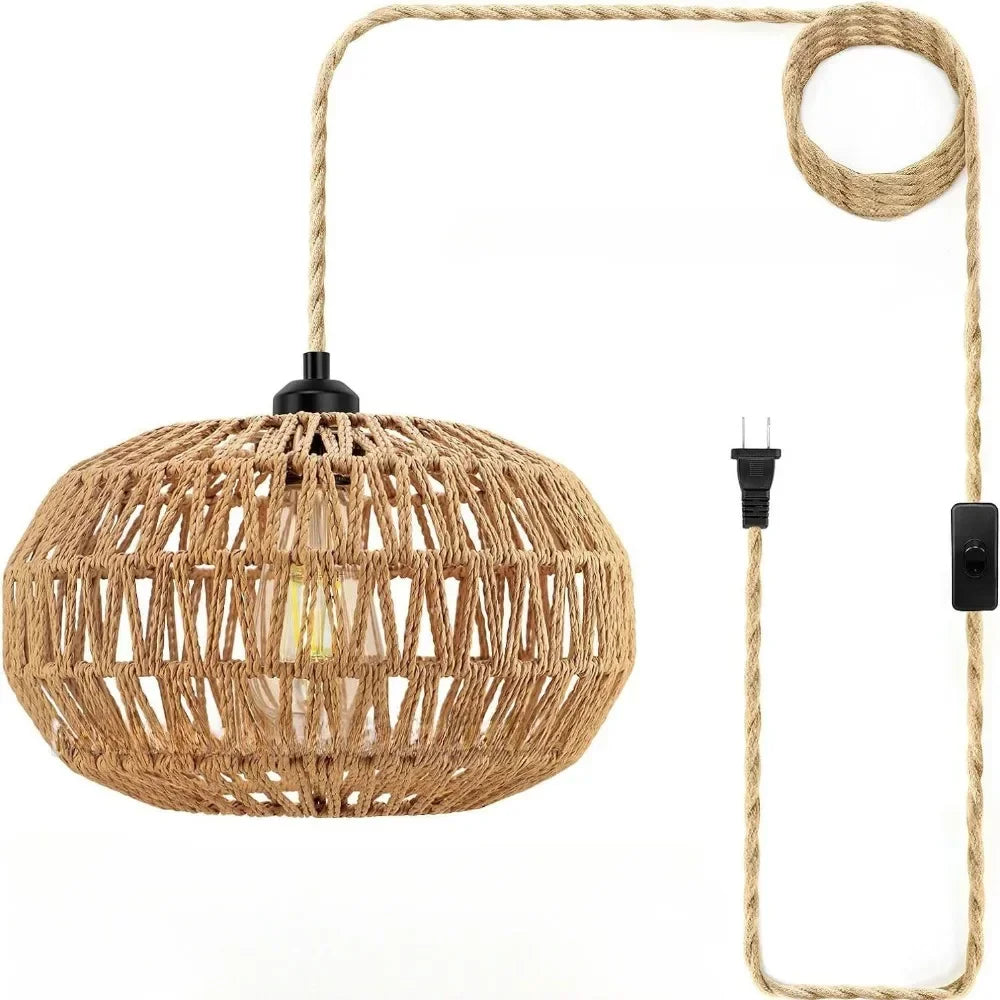 Vintage Hemp Lantern Chandelier
