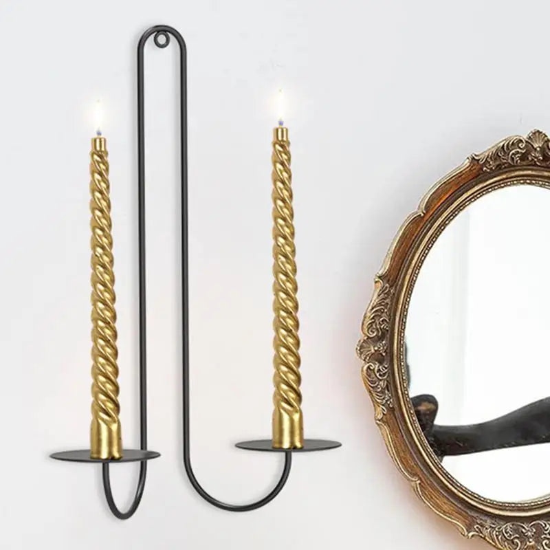 Double Armed Iron Candle Holders