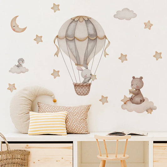 Hot Air Balloon Animals Wall Decals