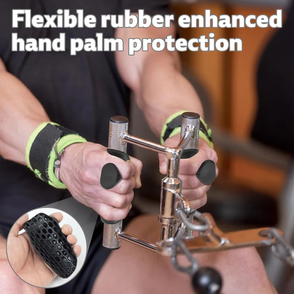 Anti Slip Weight Lifting Grips Pull Ups Gym Training Unisex Ergonomic Rubber Hand Protector Strengthener Handle Gloves