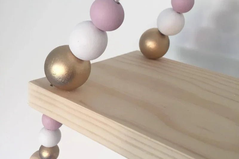 Beaded Macramé Decorative Wall Shelf