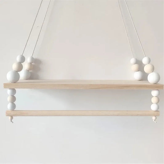 Beaded Macramé Decorative Wall Shelf