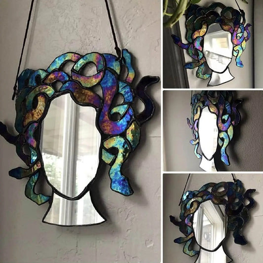 Stained Glass Medusa Mirror