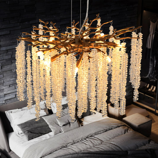 The Stunner Chandelier with Cascading Crystal String
