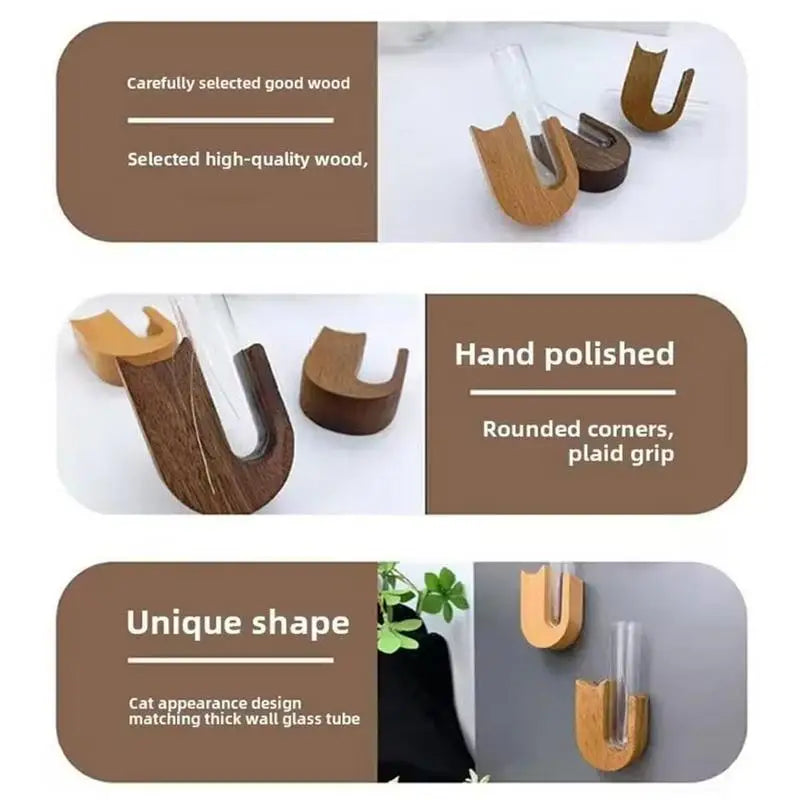 Wooden Fridge Magnet Vase