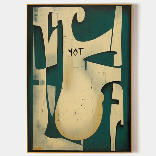 Abstract Dark Green Wabi Sabi Canvas