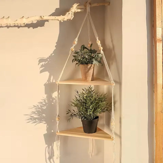 1-3 Tiered Boho Floating Wall Shelf