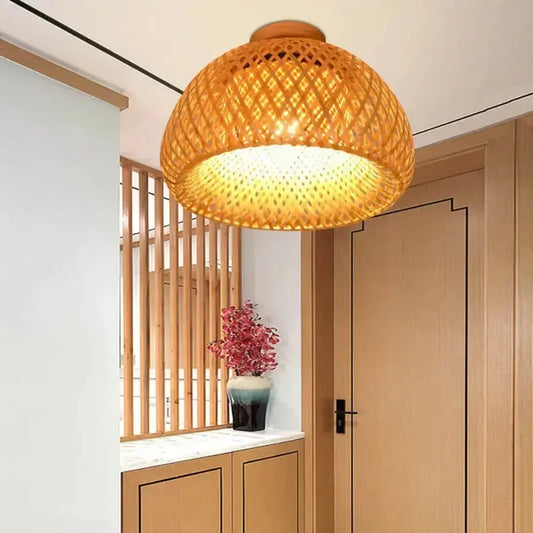 Handmade Bamboo Wicker Light Fixture