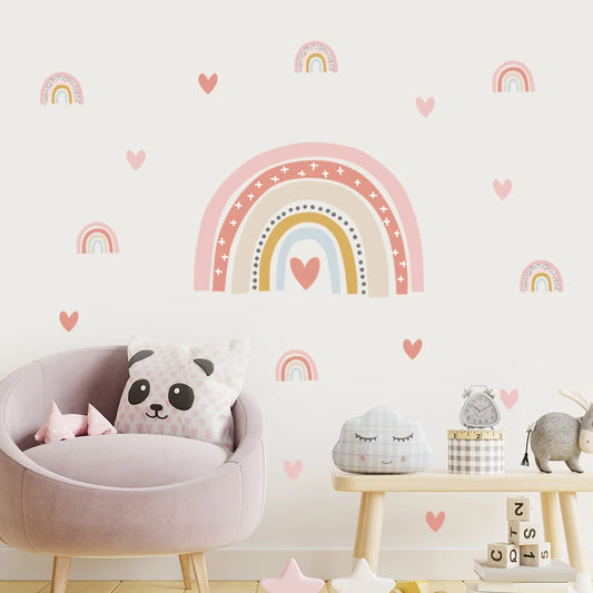 The Sweetest Rainbow Hearts Wall Decals